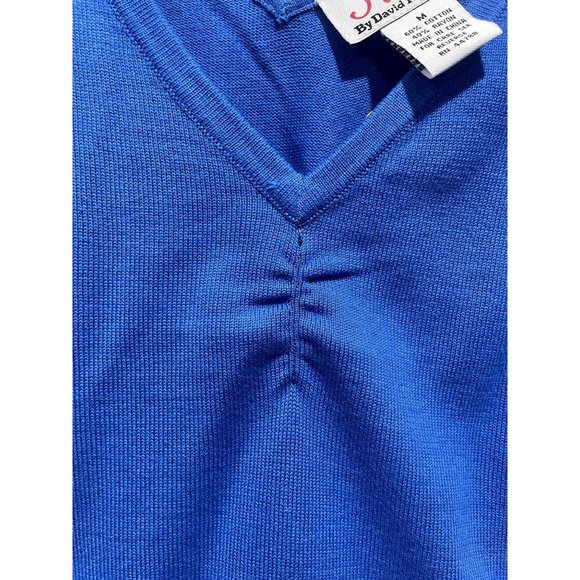 Fleur By David Rodriguez Blue Cotton Tank Top M NWT - Picture 3 of 3